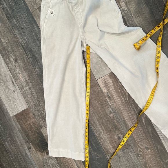 Spanx Stretch Twill Cropped Straight Wide Leg Pants Tan Medium - Picture 9 of 11